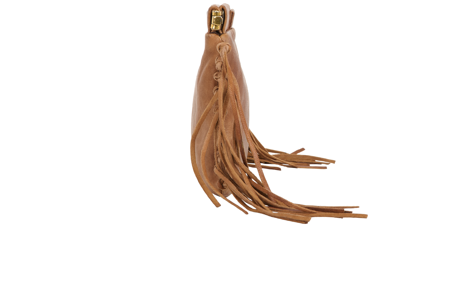 Fringe Clutch, &pound;320, Handbags, Brown, Leather, Bottom view